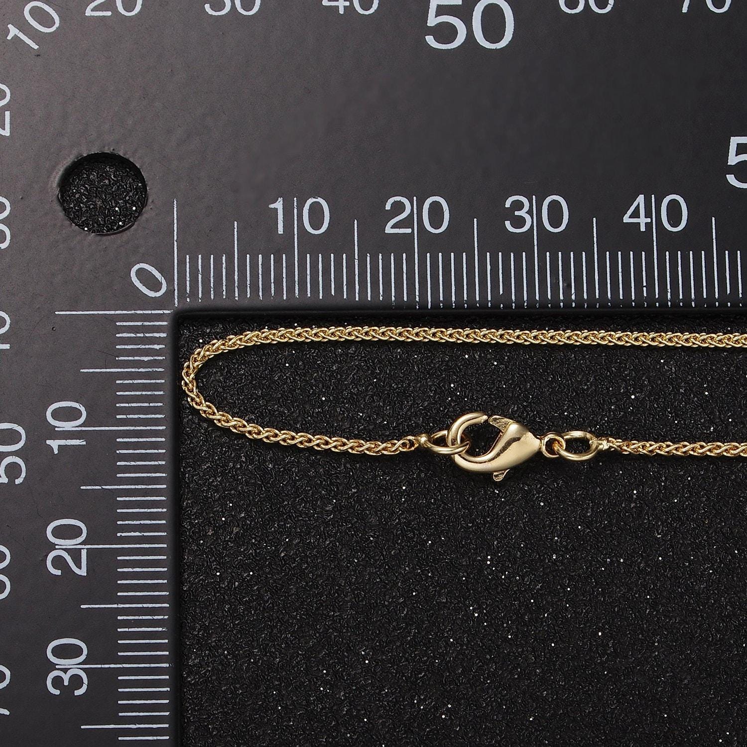 14k gold filled wheat chain foxtail chain necklace, men ladies gold chain, trending gold chain necklace 16 inch wa-2162