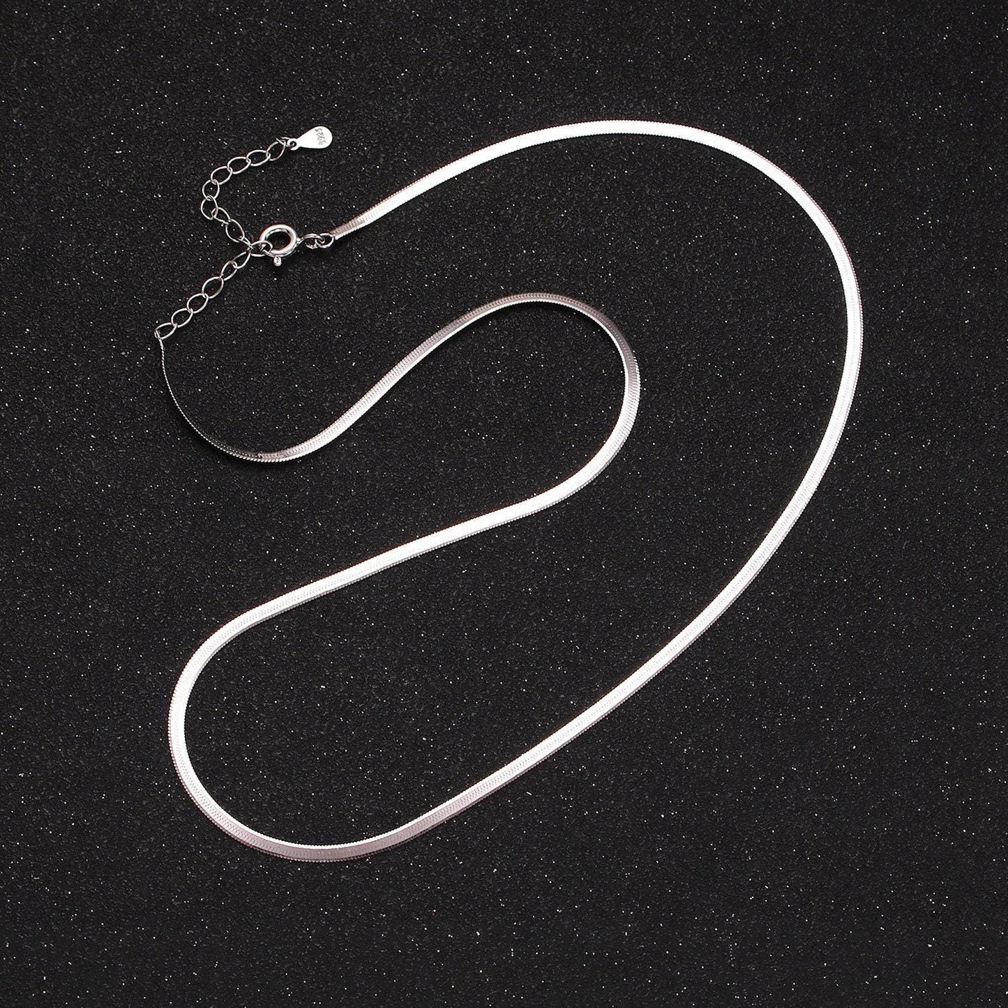 2mm vermeil gold herringbone finished necklace chain - 925 sterling silver over 18k gold with spring clasps layering necklace wa2156
