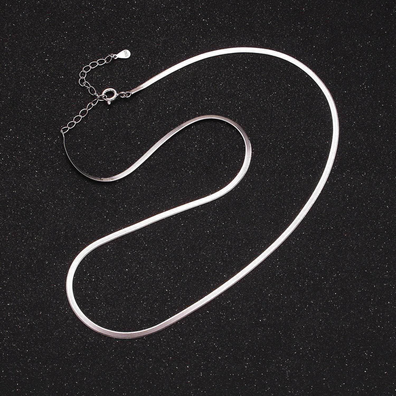 2mm vermeil gold herringbone finished necklace chain - 925 sterling silver over 18k gold with spring clasps layering necklace wa2156