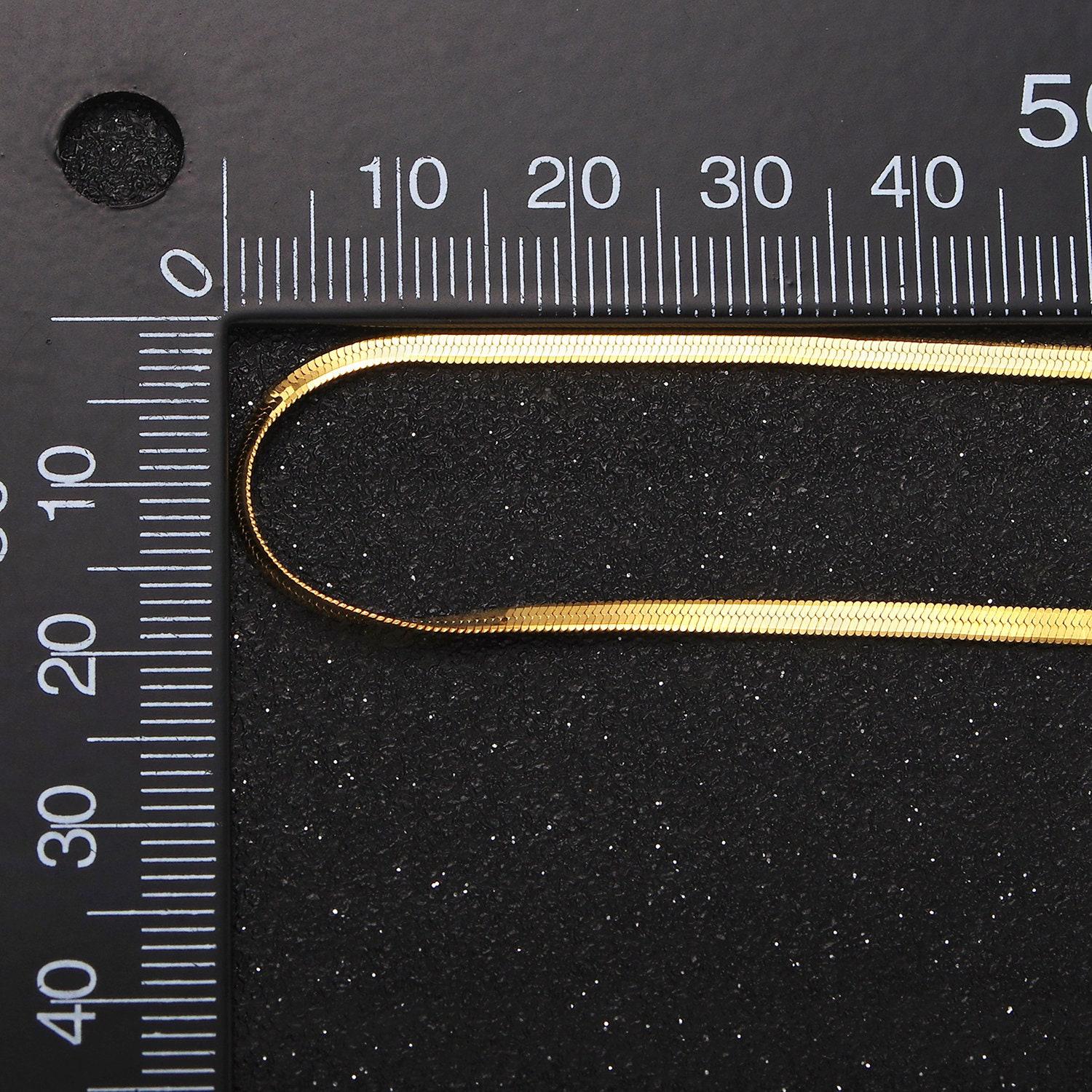 2mm vermeil gold herringbone finished necklace chain - 925 sterling silver over 18k gold with spring clasps layering necklace wa2156