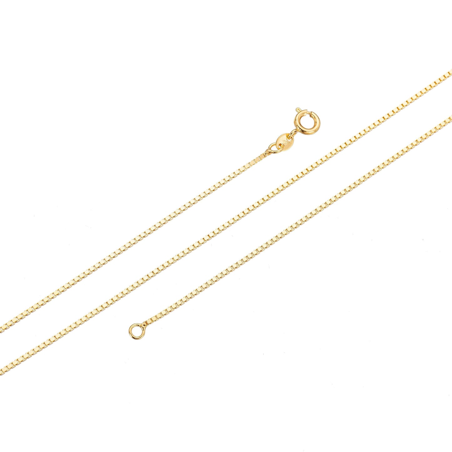 1pc 19.7'' ready to wear gold square box chain necklace, layering dainty box chain for jewelry making with pendant supply wa215