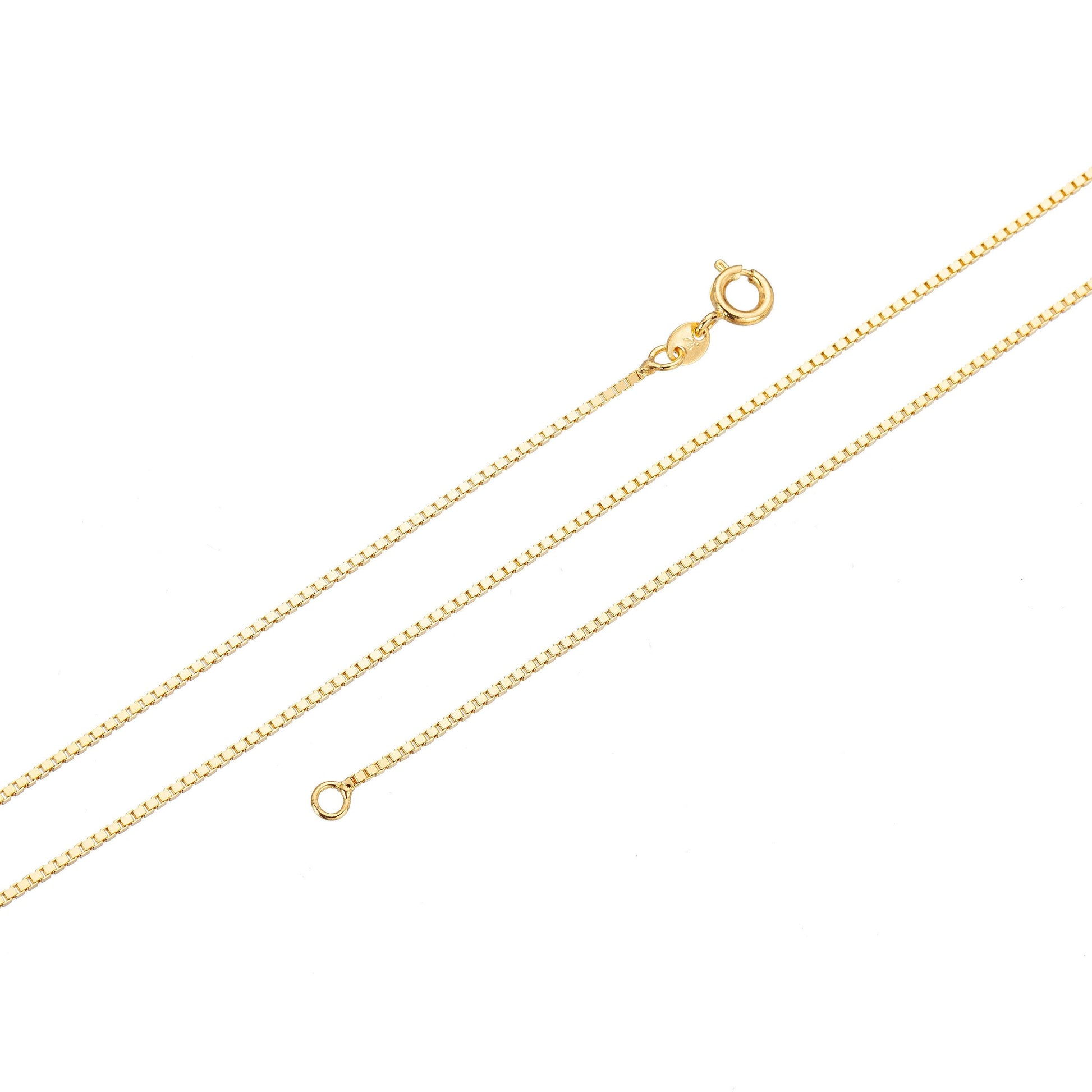 1pc 19.7'' ready to wear gold square box chain necklace, layering dainty box chain for jewelry making with pendant supply wa215