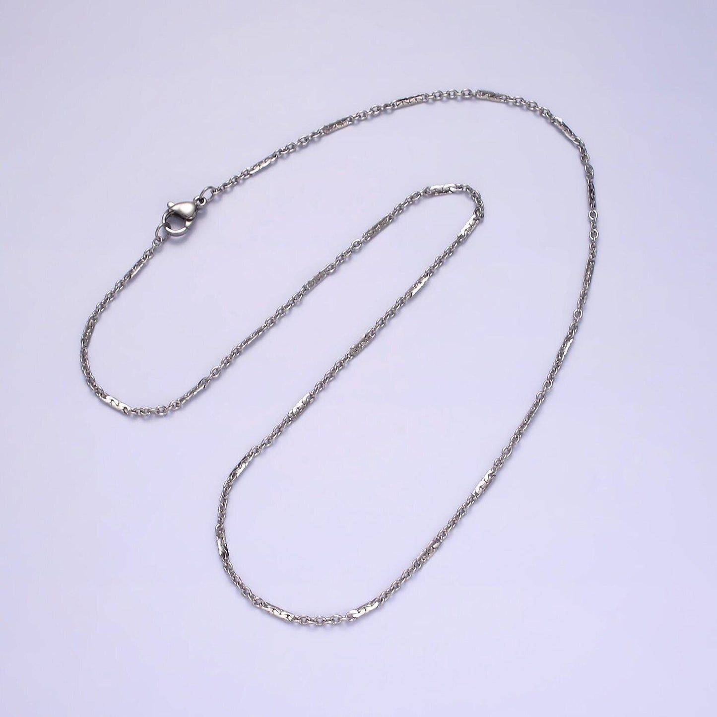 Stainless steel cable chain necklace dainty 0.8mm cable chain jewelry making 19.69 inch women necklace wa2114
