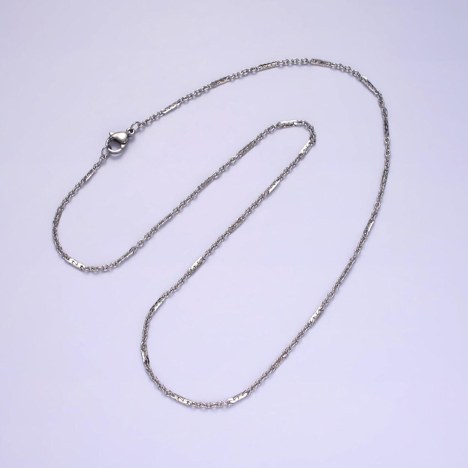 Stainless steel cable chain necklace dainty 0.8mm cable chain jewelry making 19.69 inch women necklace wa2114