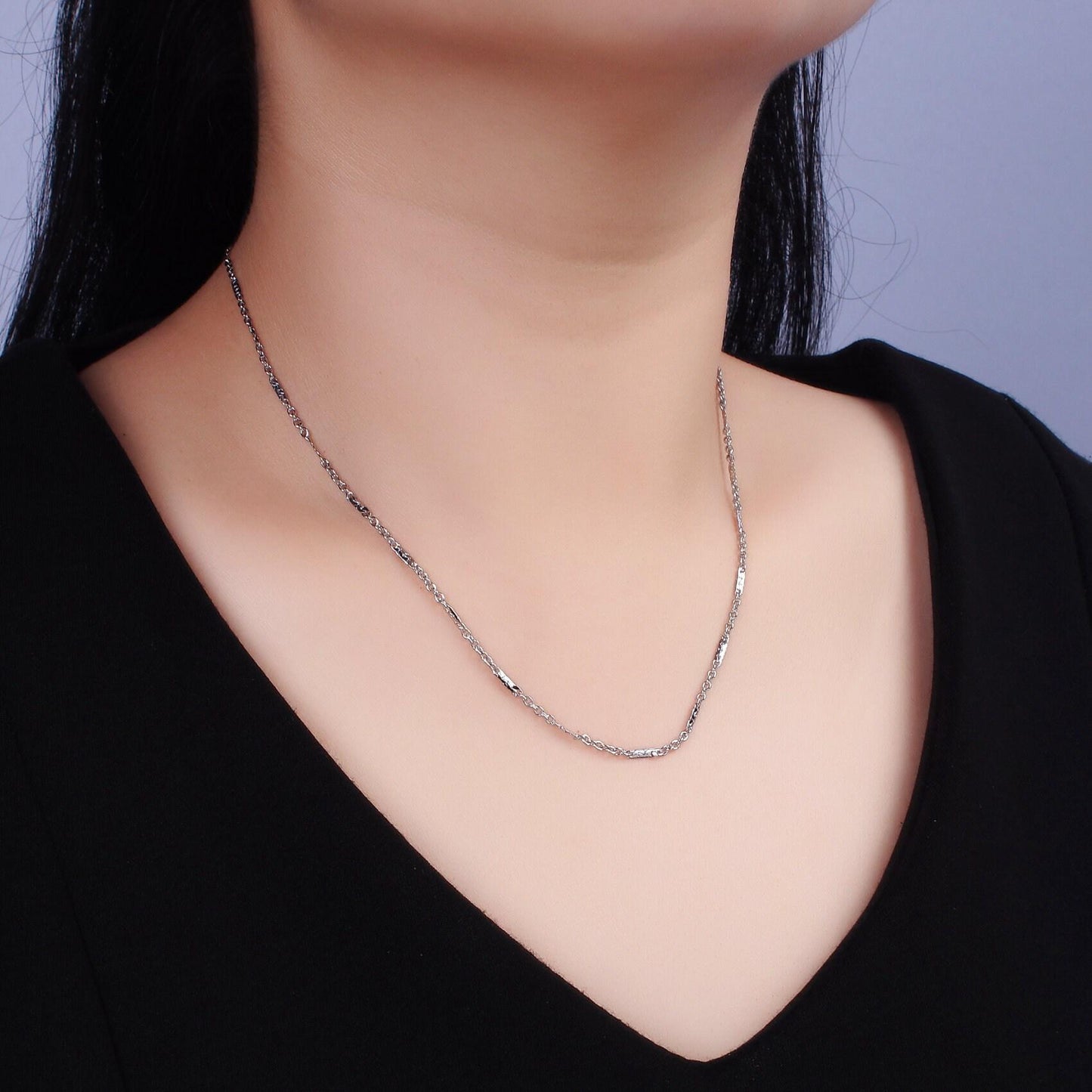 Stainless steel cable chain necklace dainty 0.8mm cable chain jewelry making 19.69 inch women necklace wa2114