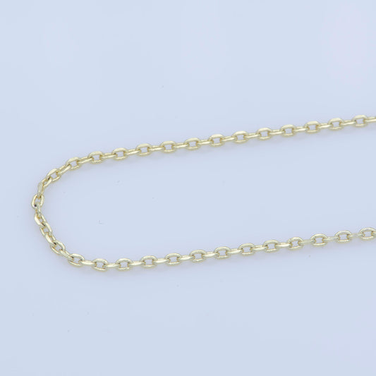 1pc 17.7'' ready to use gold thin rolo necklace chain, layering rolo chain dainty necklace, for pendant charm necklace making-wa211