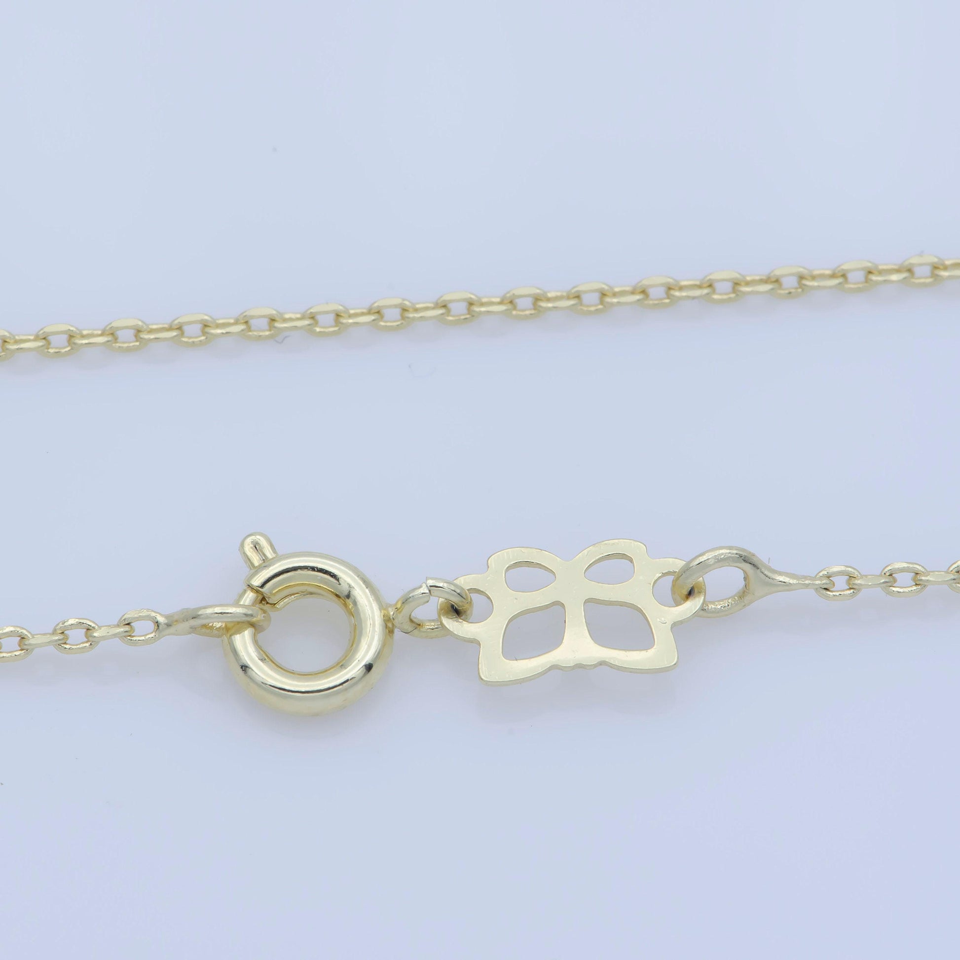 1pc 17.7'' ready to use gold thin rolo necklace chain, layering rolo chain dainty necklace, for pendant charm necklace making-wa211