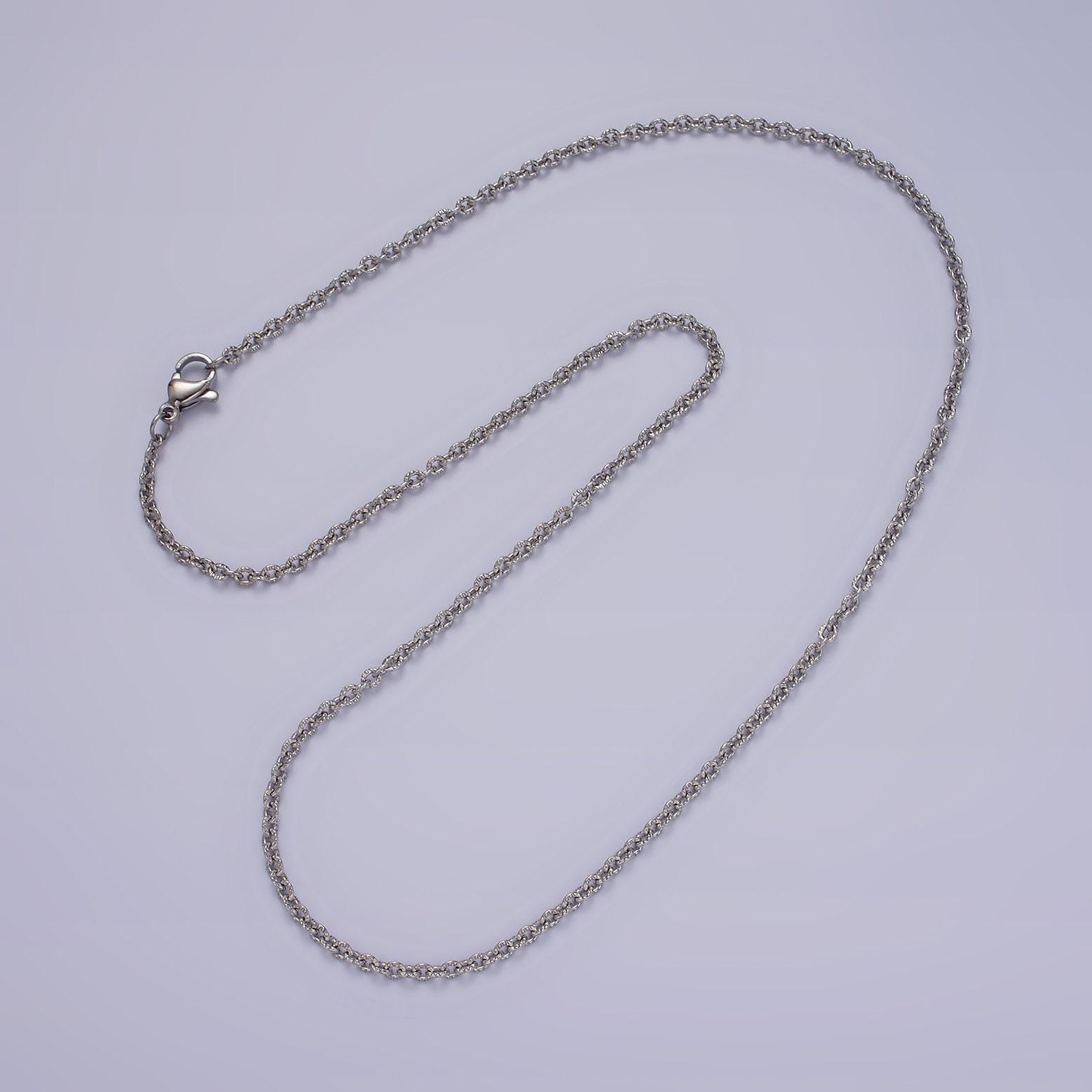 Stainless steel 1.3mm dainty box 18 inch layering chain necklace | wa-2106