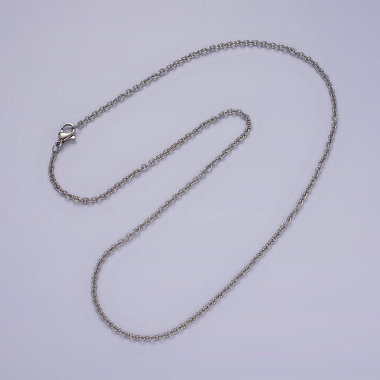 Stainless steel 1.3mm dainty box 18 inch layering chain necklace | wa-2106