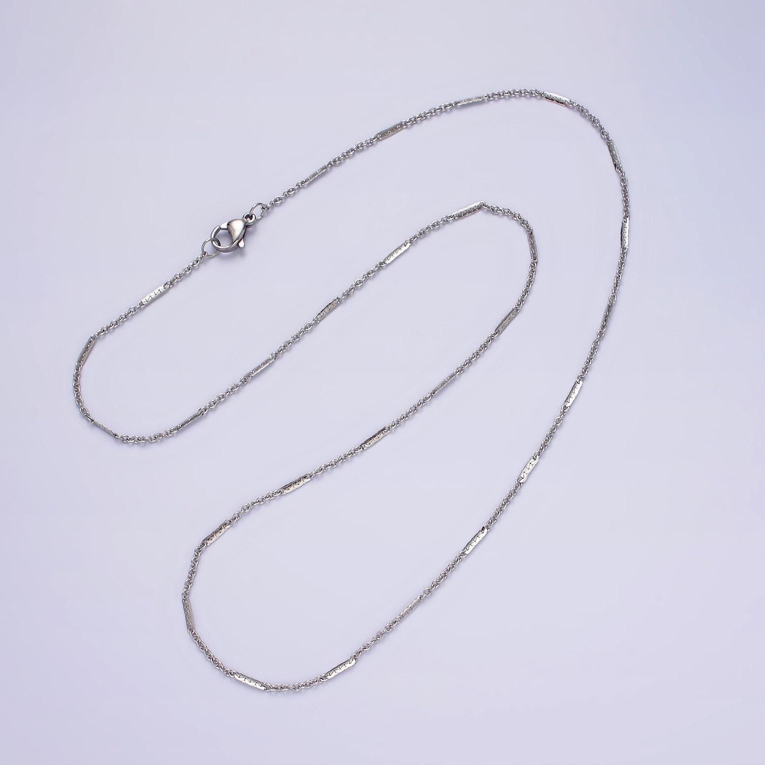 Dainty cable chain necklace for women stainless steel necklace 19.68 inch long wa-2105