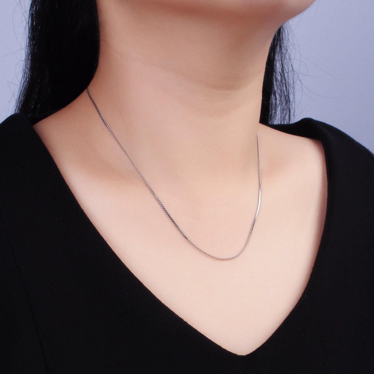 Dainty unique rope chain necklace for women stainless steel necklace 18 inch long wa-2104