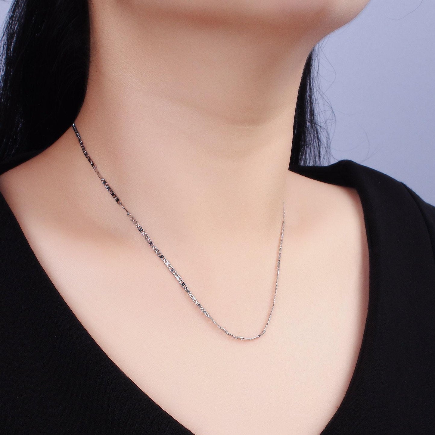 Dainty mariner anchor chain necklace for women stainless steel necklace 18 inch long wa-2101