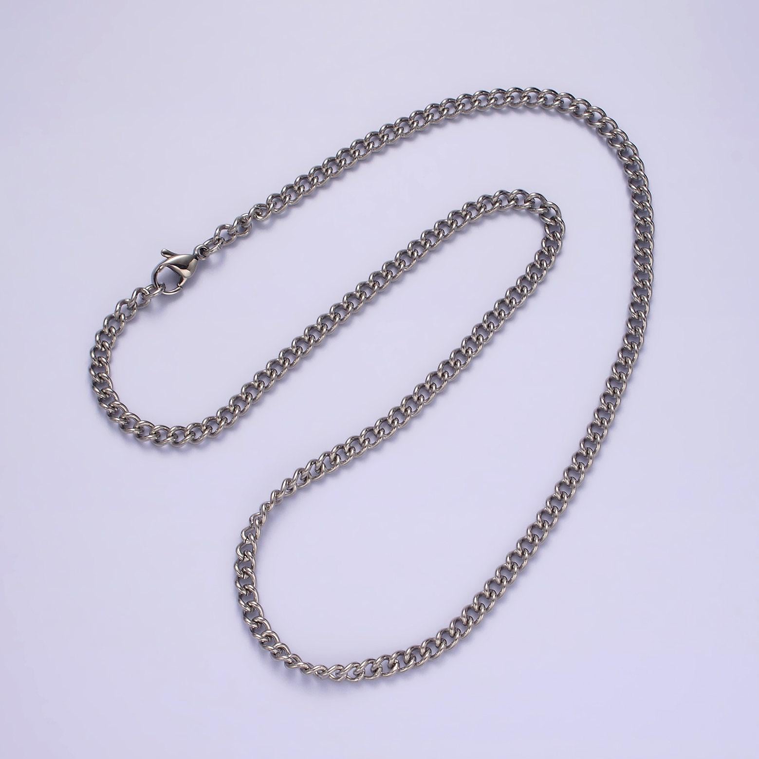 Stainless steel cable chain necklace 3.5mm cable chain jewelry making 18 inch women necklace wa2097