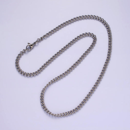 Stainless steel cable chain necklace 3.5mm cable chain jewelry making 18 inch women necklace wa2097