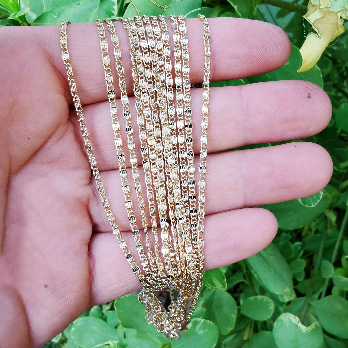15.7" 14k gold filled chain ready to use gold scroll necklace chain, layering dainty necklace, perfect for pendant charm necklace wa-209