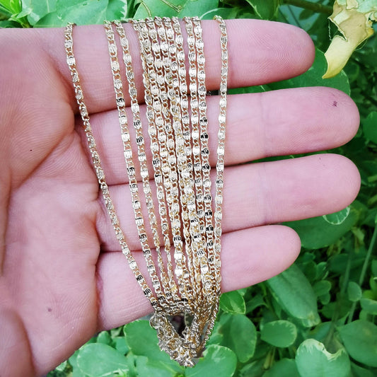 15.7" 14k gold filled chain ready to use gold scroll necklace chain, layering dainty necklace, perfect for pendant charm necklace wa-209