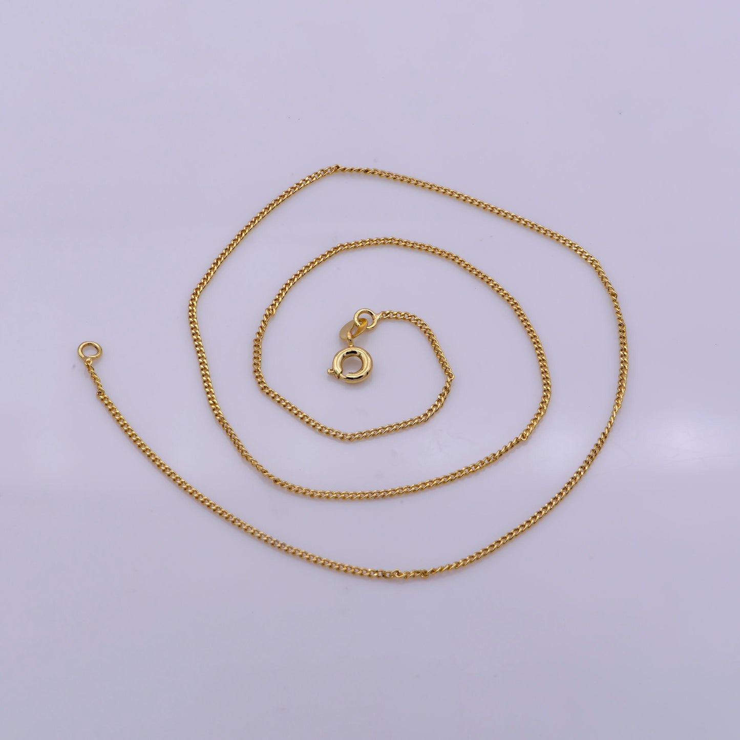 1pc 23.6'' ready to use gold cuban curb necklace chain, layering curb chain dainty necklace,for pendant charm necklace making, wa-206