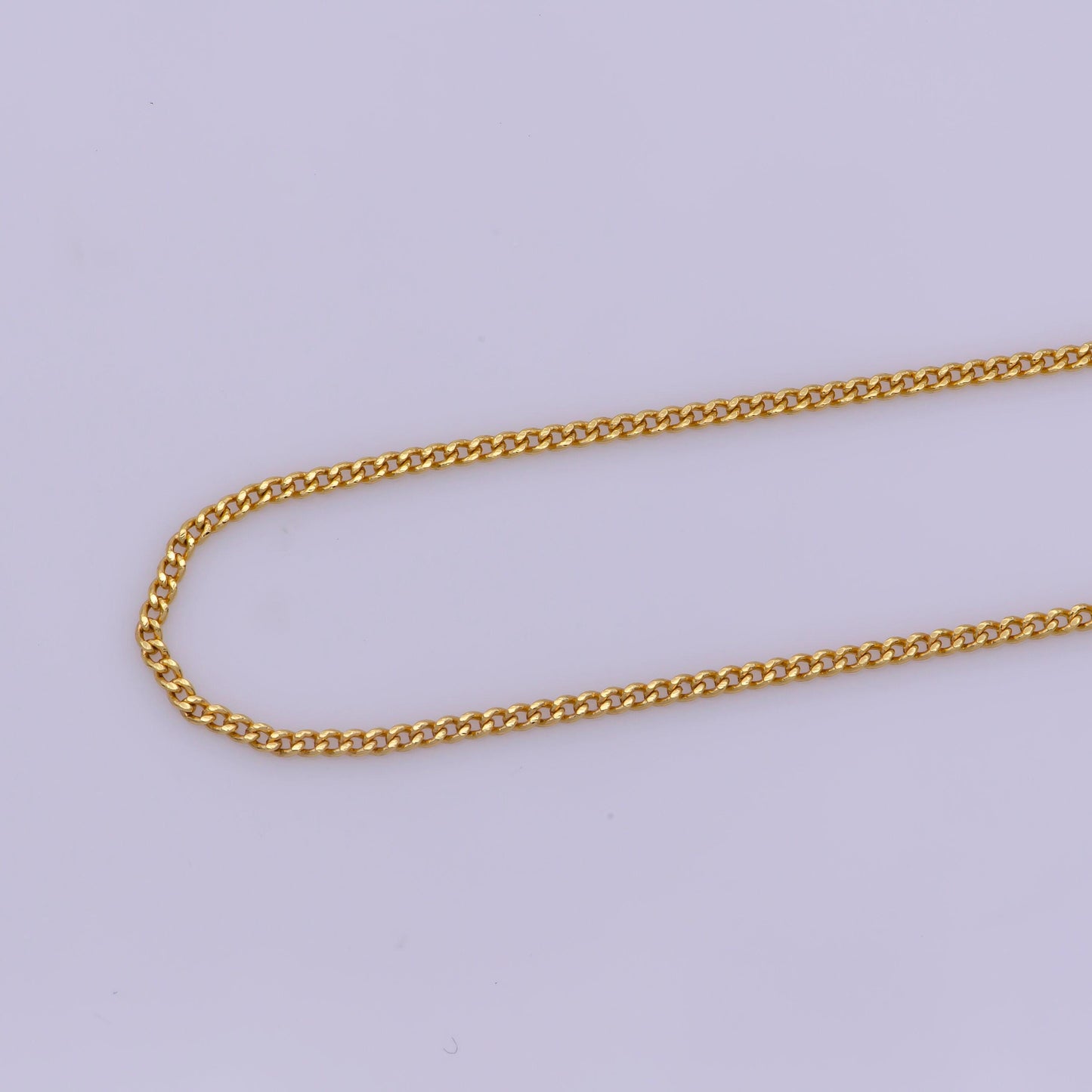 1pc 23.6'' ready to use gold cuban curb necklace chain, layering curb chain dainty necklace,for pendant charm necklace making, wa-206