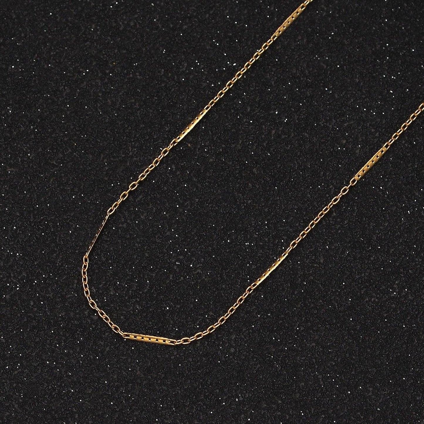 Stainless steel 1mm dainty unique flat cable link 17 inch chain necklace | wa-2041