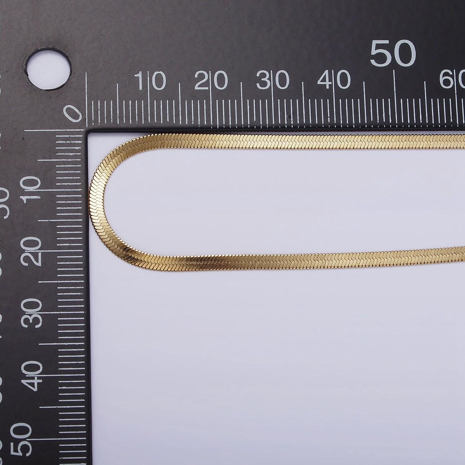 Stainless steel 2.5mm herringbone minimalist 16.5 inch chain choker necklace | wa-2043