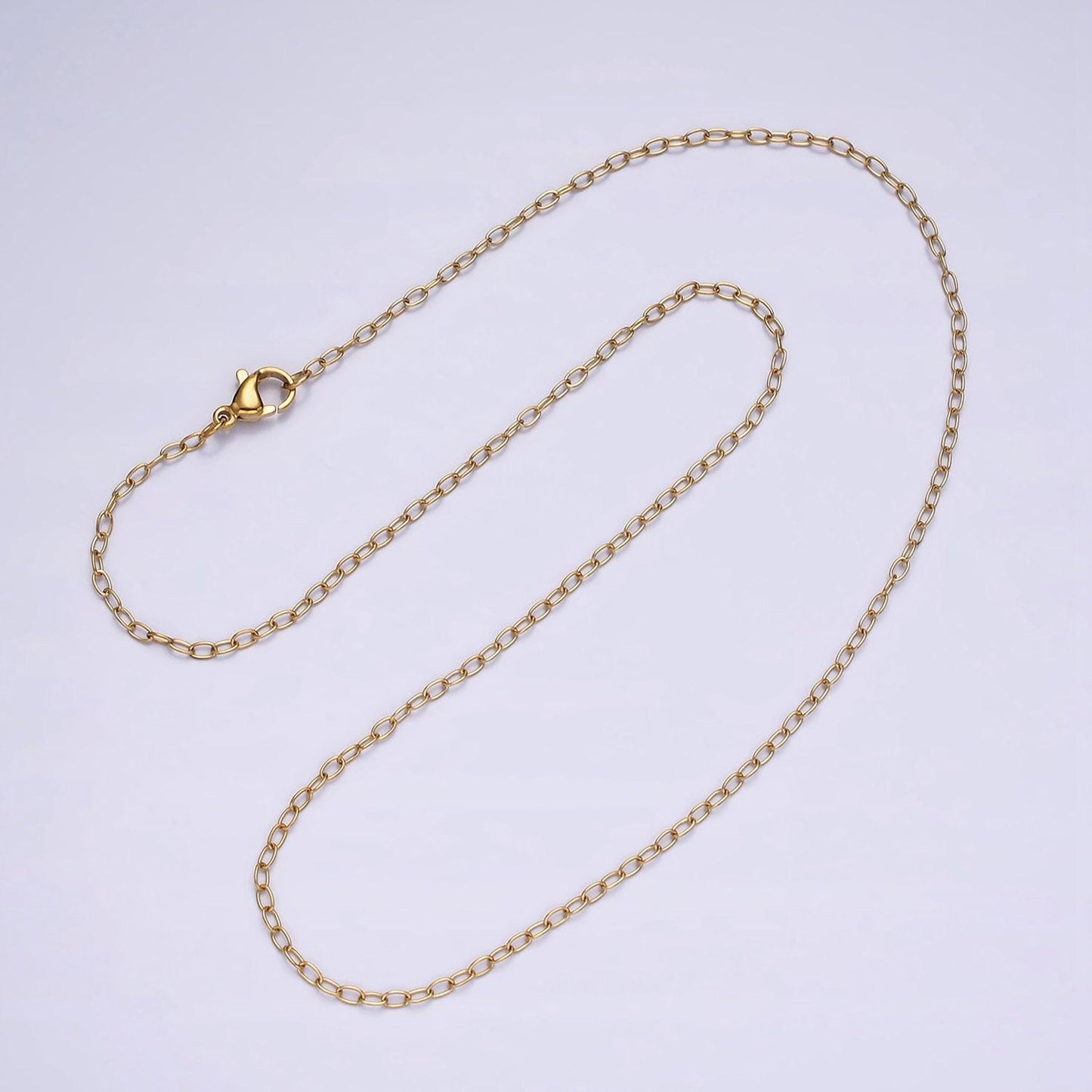 Stainless steel 1.8mm dainty cable 18 inch layering chain necklace | wa-2026