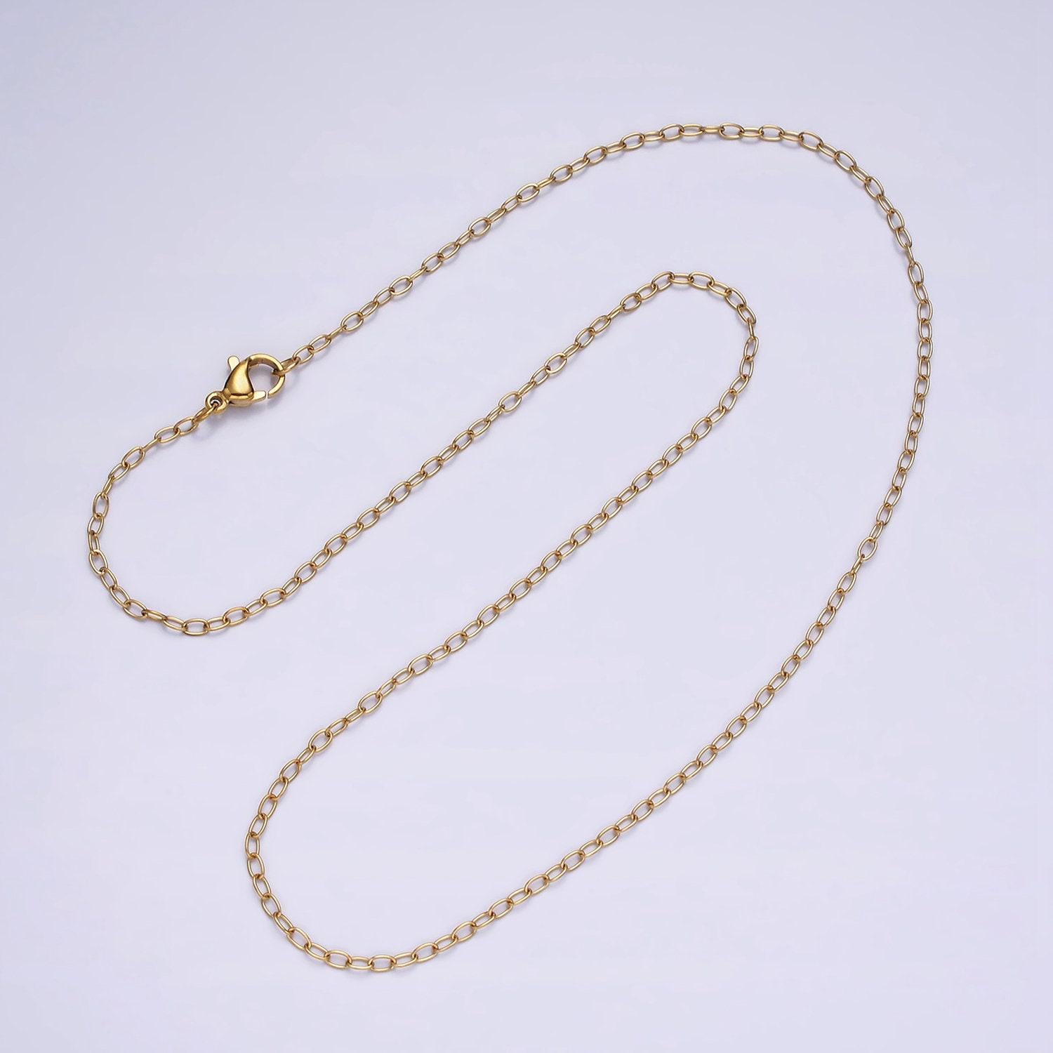 Stainless steel 1.8mm dainty cable 18 inch layering chain necklace | wa-2026
