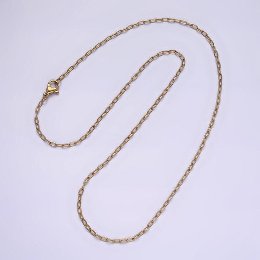 Stainless steel 2mm dainty cable chain 17.72 layering chain necklace | wa-2025