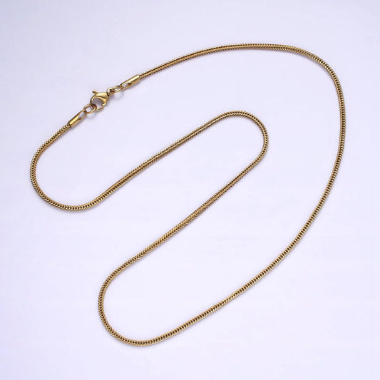 Stainless steel 1.5mm fox tail minimalist 18 inch layering chain necklace | wa-2019