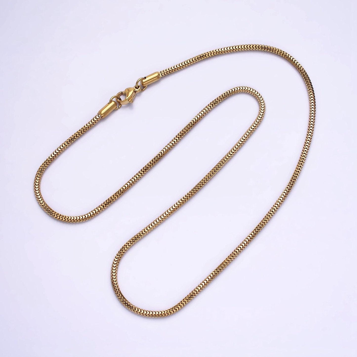 Stainless steel 2mm box chain 18 inch layering necklace | wa-2018