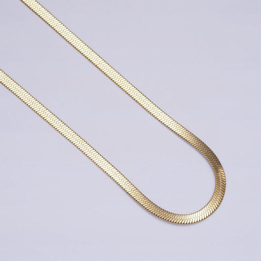 Stainless steel 2mm herringbone 18 inch layering chain necklace | wa-2017