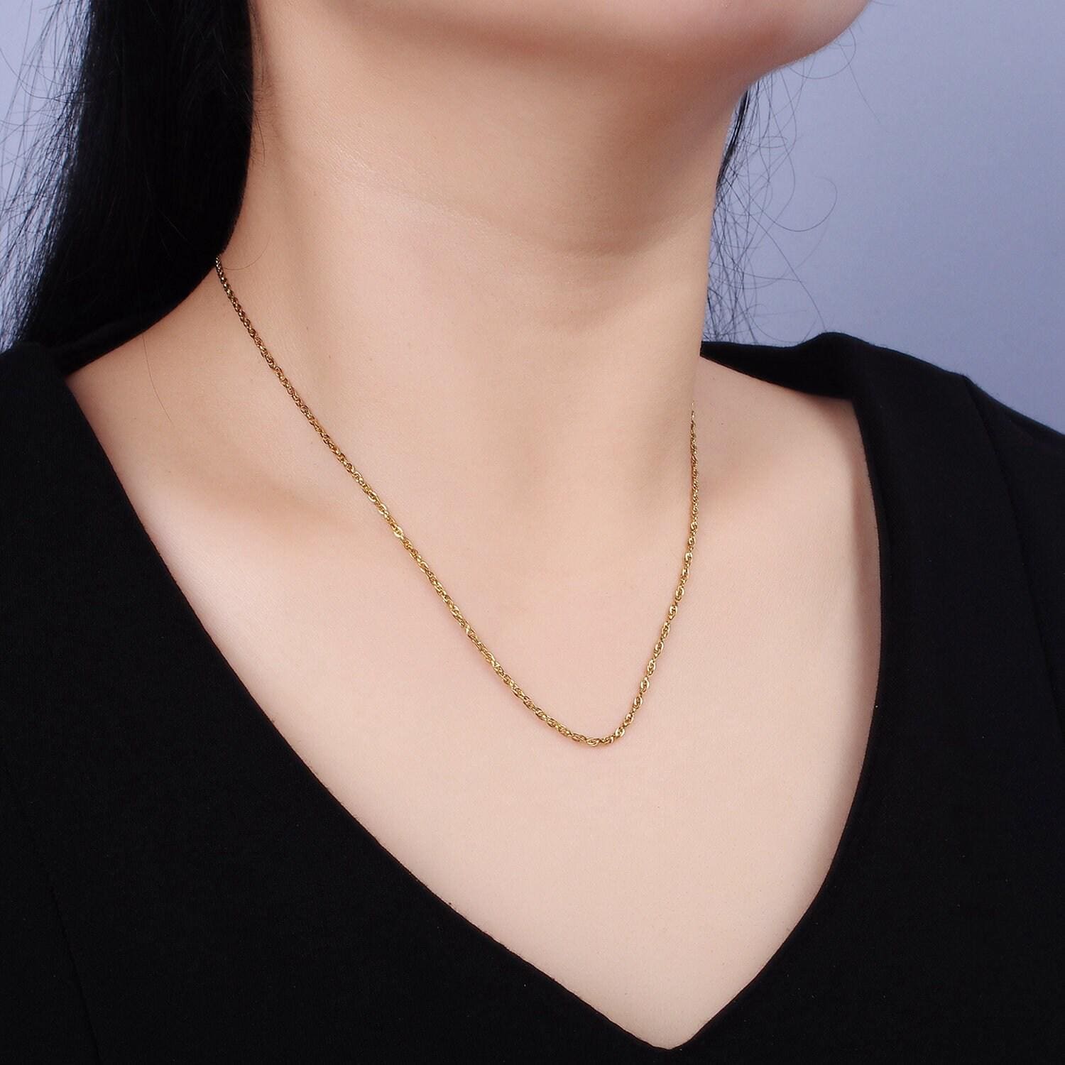 Stainless steel 1.5mm multiple cable unique 18 inch layering chain necklace | wa-2004