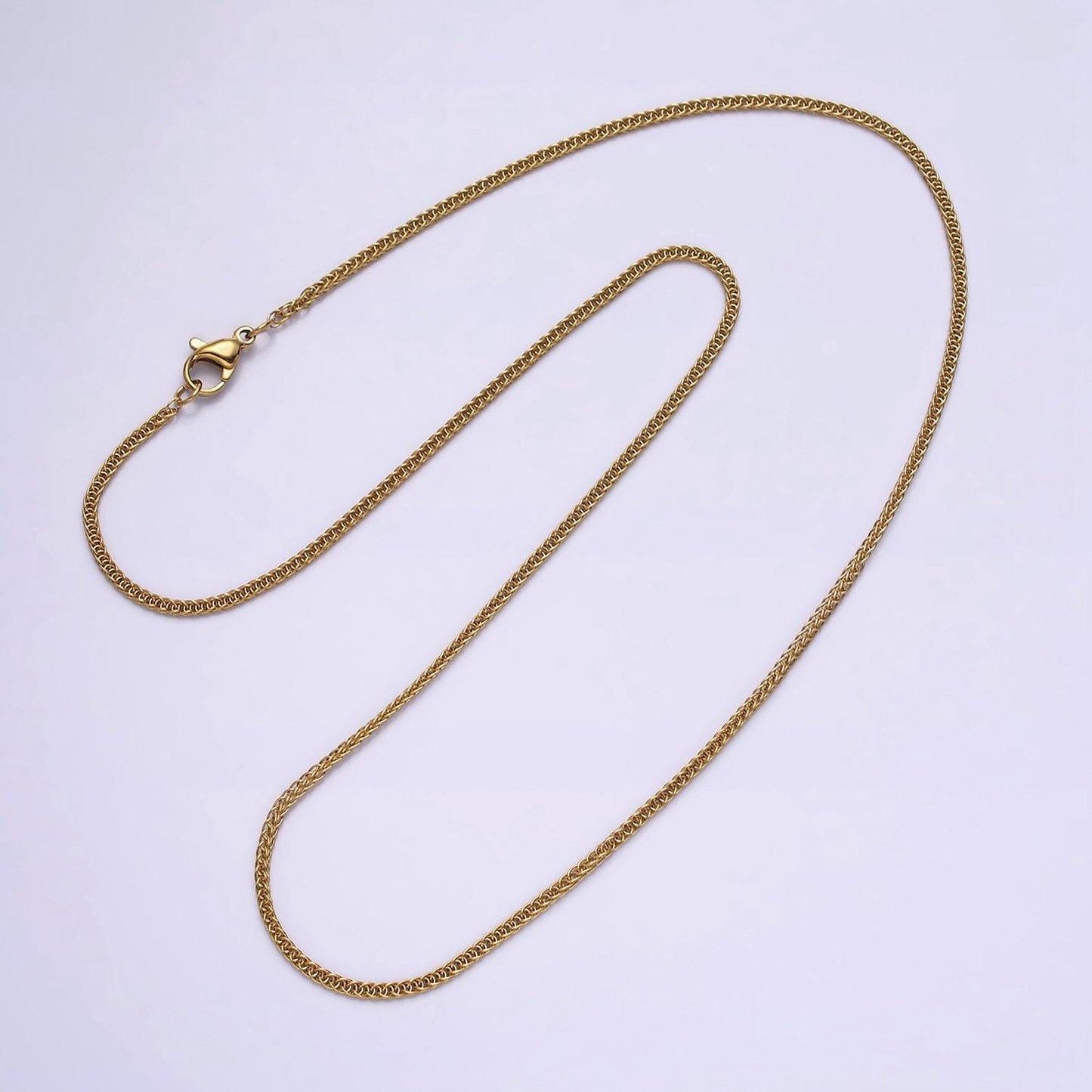 Stainless steel 1.5mm dainty curb chain 18 inch layering necklace | wa-2000