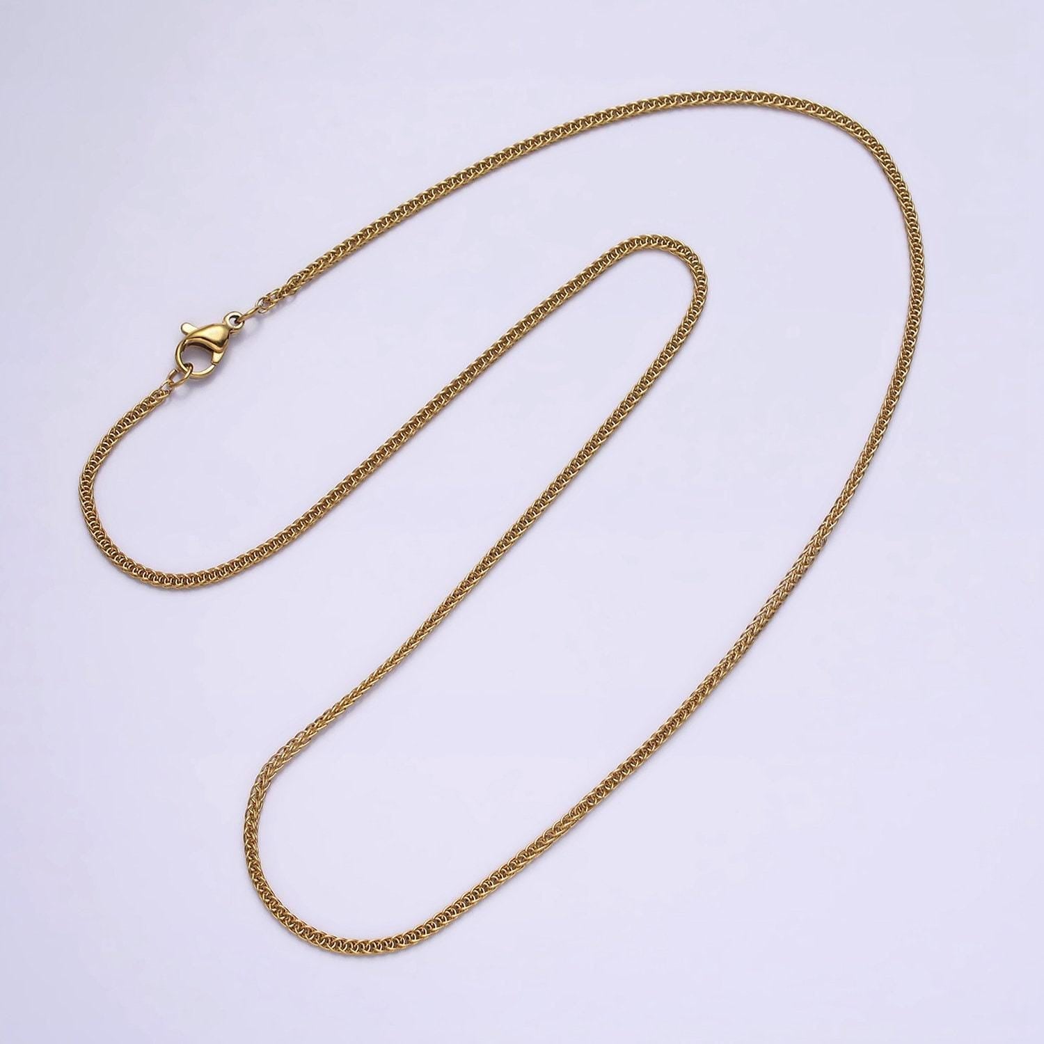 Stainless steel 1.5mm dainty curb chain 18 inch layering necklace | wa-2000
