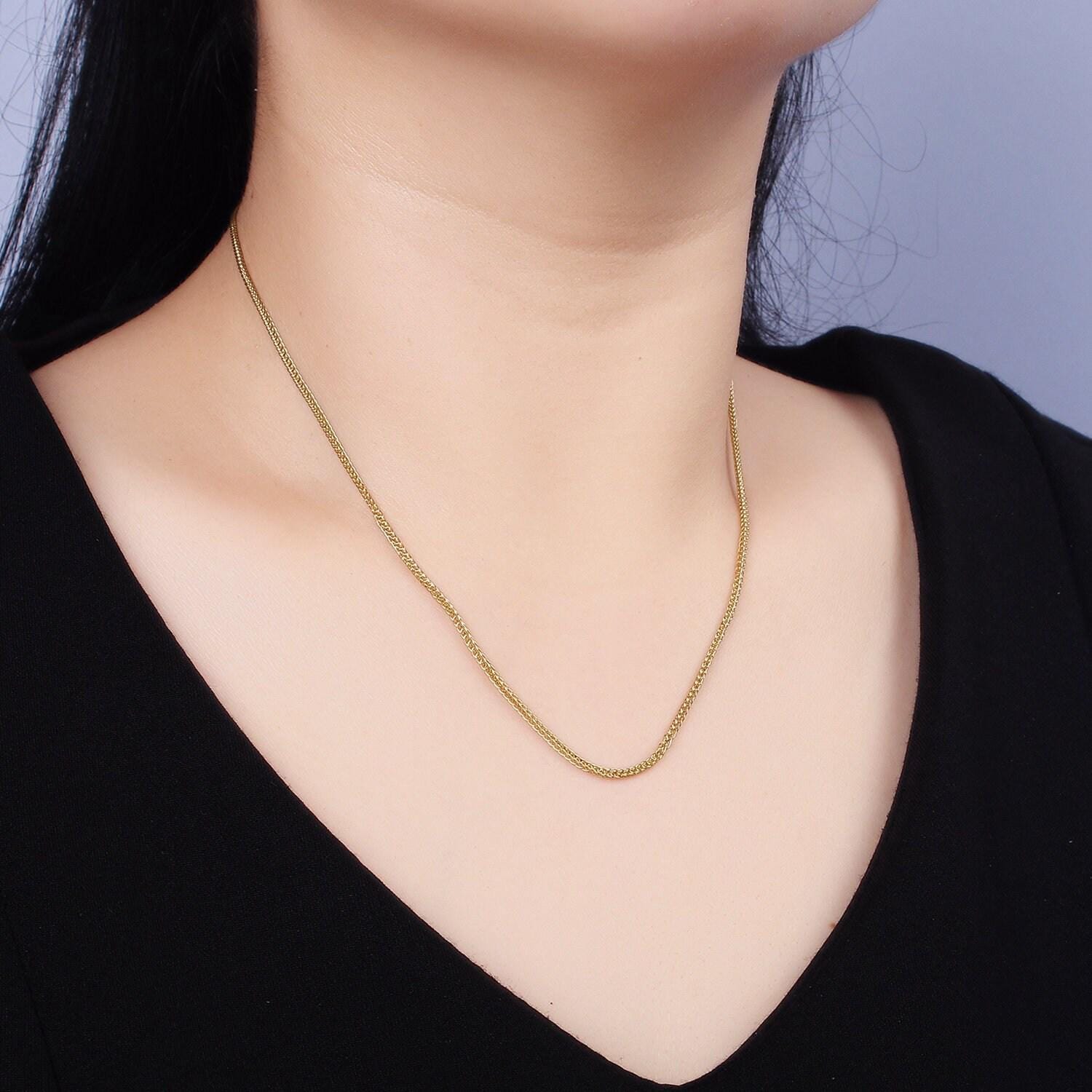 Stainless steel 1.5mm dainty curb chain 18 inch layering necklace | wa-2000