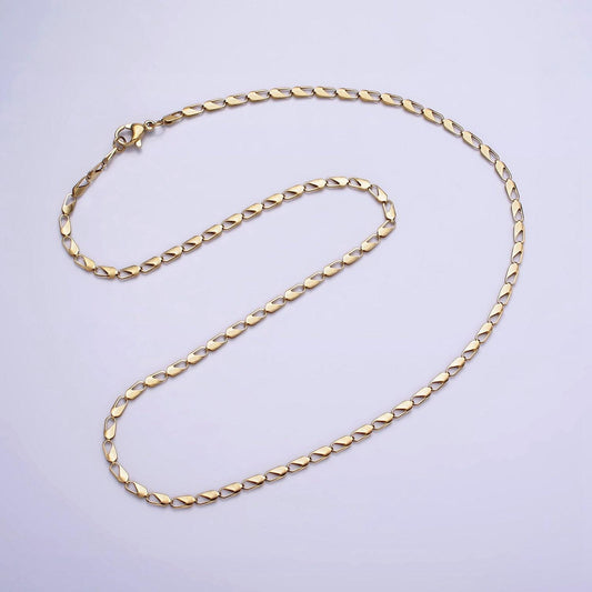 Stainless steel 2.5mm open rectangular link designed 18 inch layering chain necklace | wa-1996