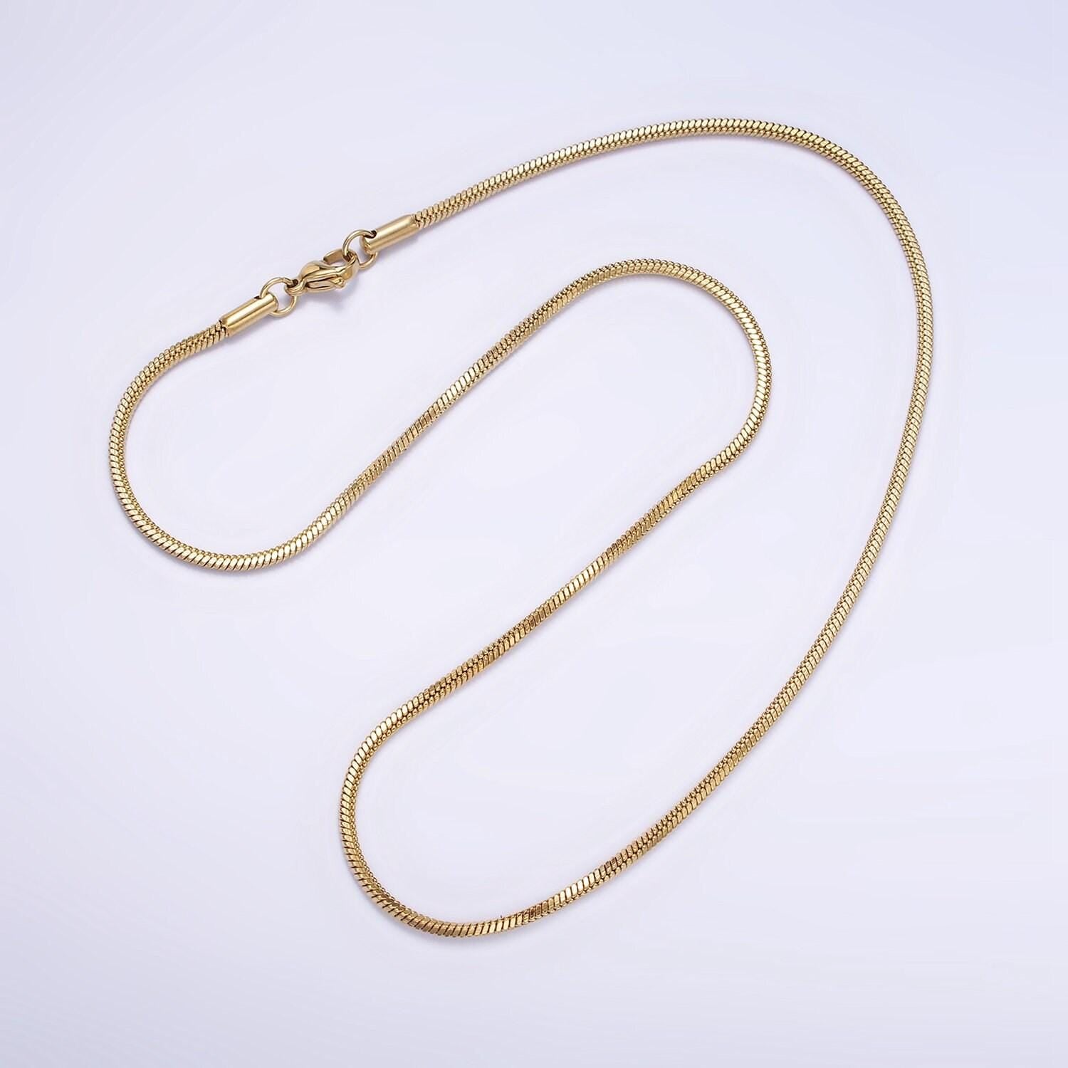Stainless steel 1.8mm omega 18 inch layering chain necklace | wa-1993