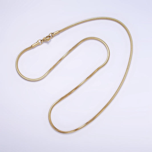 Stainless steel 1.8mm omega 18 inch layering chain necklace | wa-1993