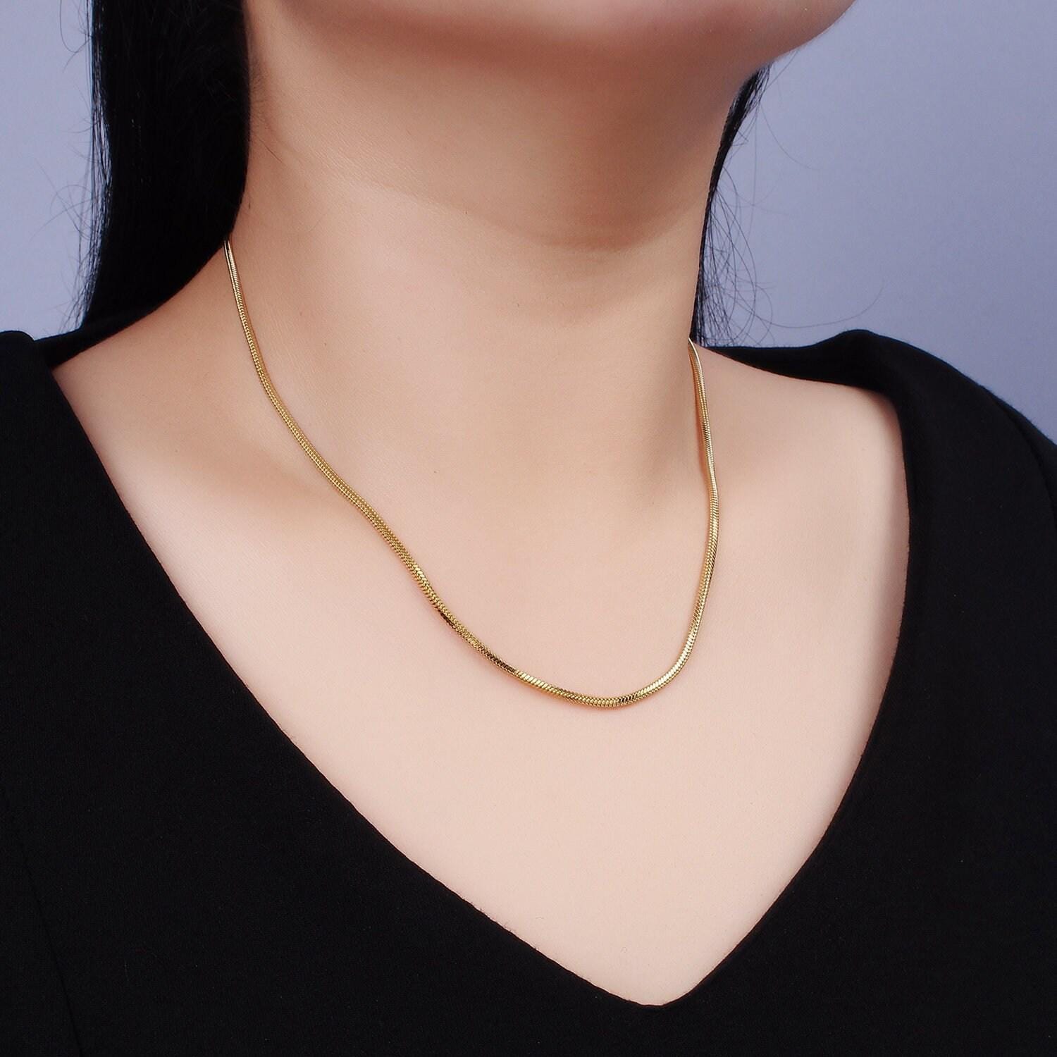 Stainless steel 1.8mm omega 18 inch layering chain necklace | wa-1993