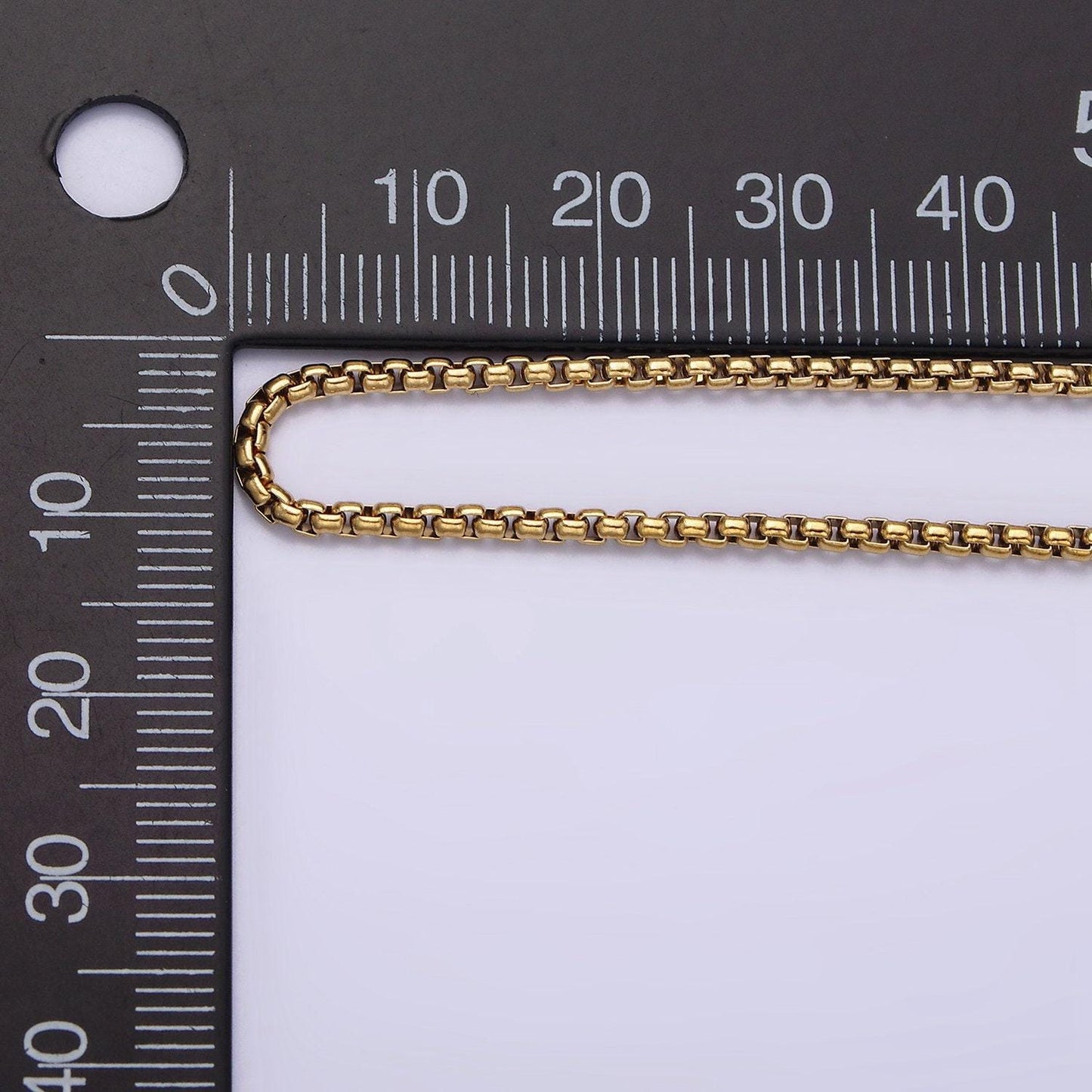 Stainless steel 1.8mm dainty box chain 17.72 layering chain necklace | wa-1992