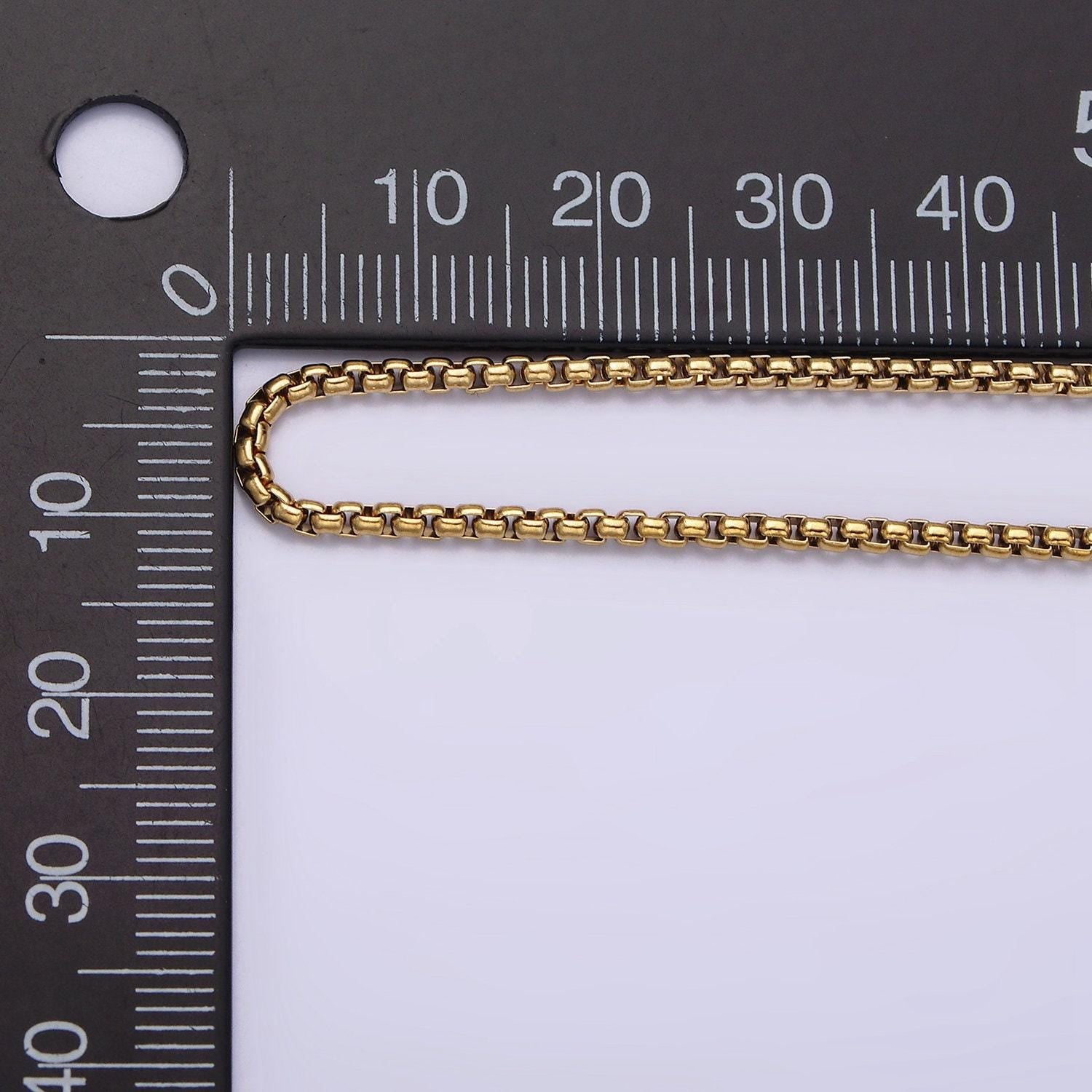 Stainless steel 1.8mm dainty box chain 17.72 layering chain necklace | wa-1992
