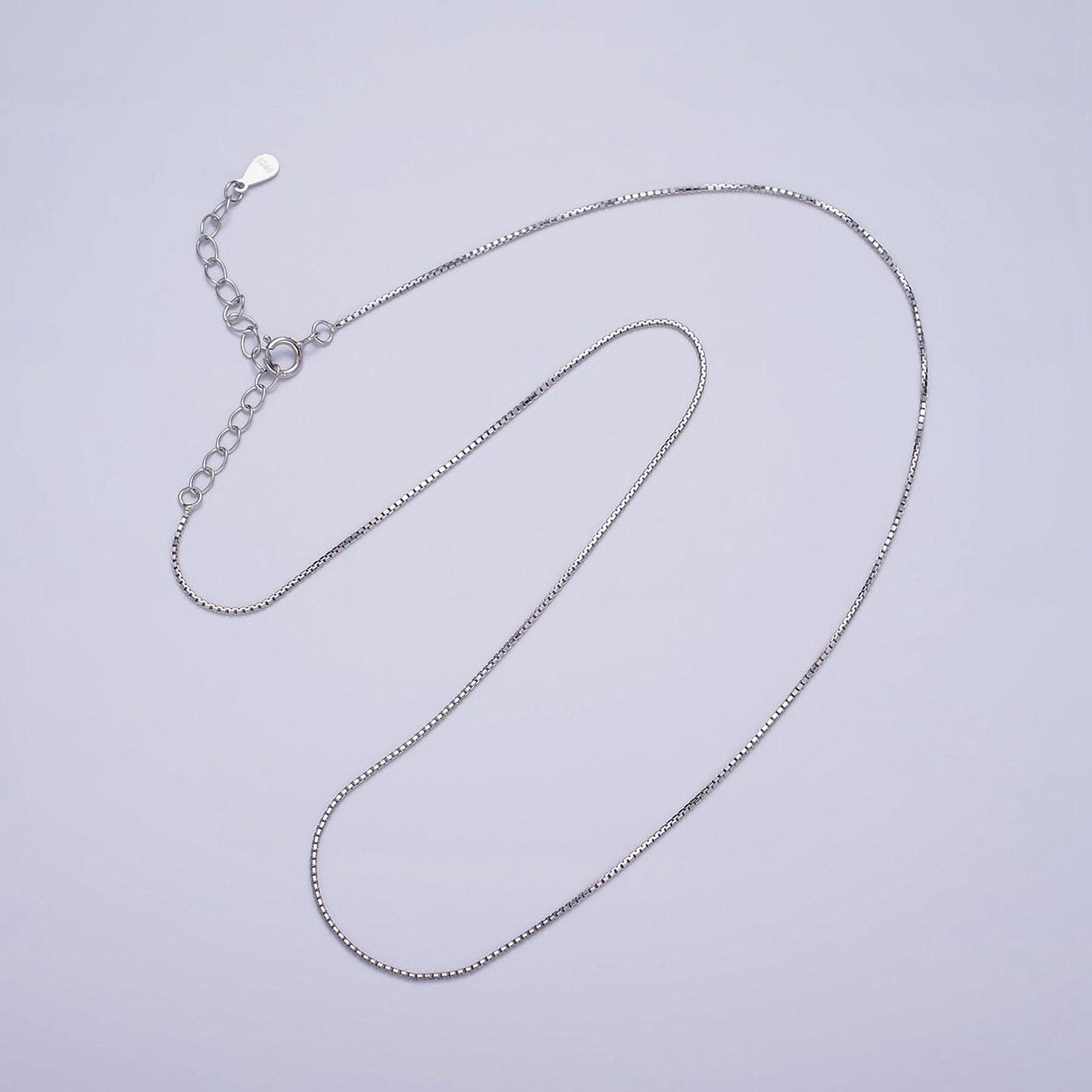 Dainty simple chain necklace sterling silver necklace thin box necklace minimalist jewelry necklace everyday necklace gift for her wa-1986