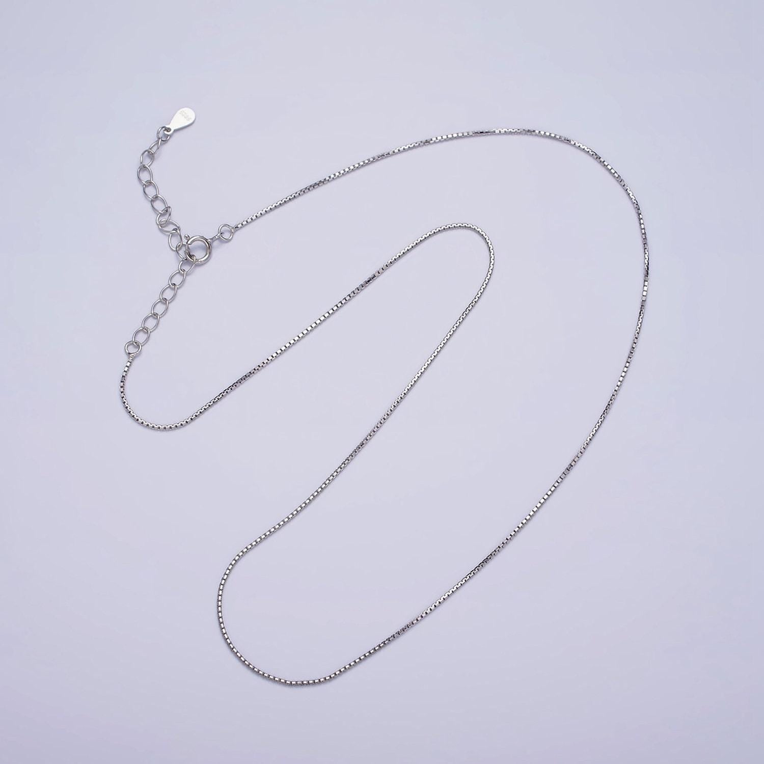Dainty simple chain necklace sterling silver necklace thin box necklace minimalist jewelry necklace everyday necklace gift for her wa-1986