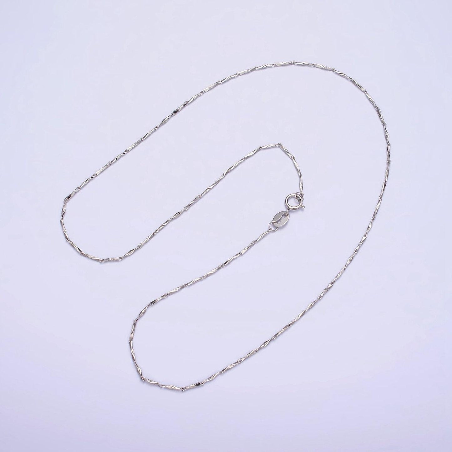0.8mm 925 sterling silver flat long cable chain necklace tiny necklace chain, dainty silver minimalist jewelry 18 inch | wa-1985