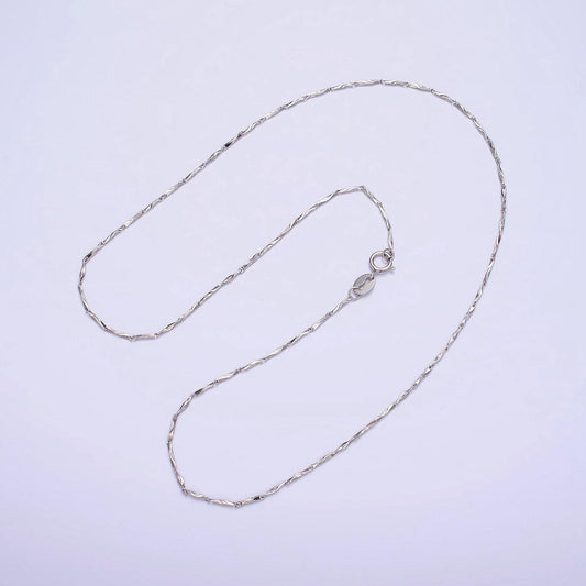 0.8mm 925 sterling silver flat long cable chain necklace tiny necklace chain, dainty silver minimalist jewelry 18 inch | wa-1985