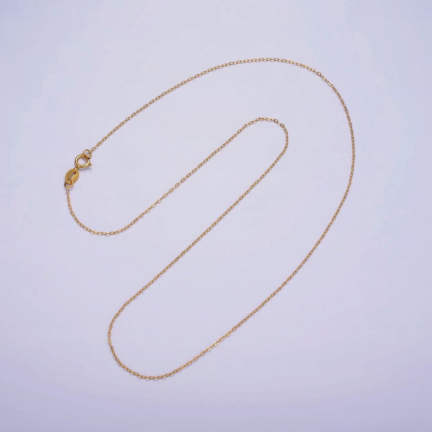 Dainty 24k gold vermeil cable chain necklace 925 sterling silver necklace chain w/ heavy 24k gold plated 15.35 inch | wa1980