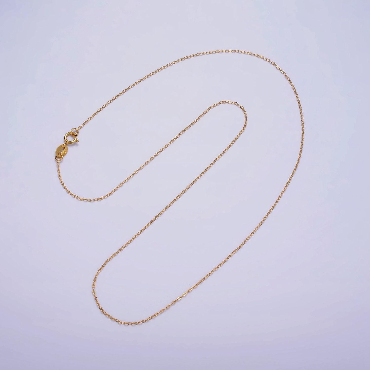 Dainty 24k gold vermeil cable chain necklace 925 sterling silver necklace chain w/ heavy 24k gold plated 15.35 inch | wa1980