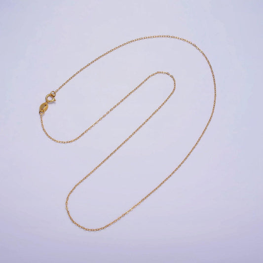 Dainty 24k gold vermeil cable chain necklace 925 sterling silver necklace chain w/ heavy 24k gold plated 15.35 inch | wa1980