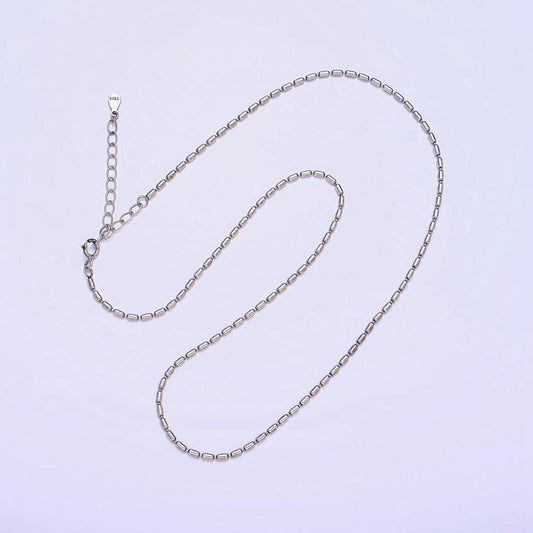 1.4mm tube 925 sterling silver chain necklace tiny cylinder necklace chain, dainty tube cable minimalist jewelry wa-1978