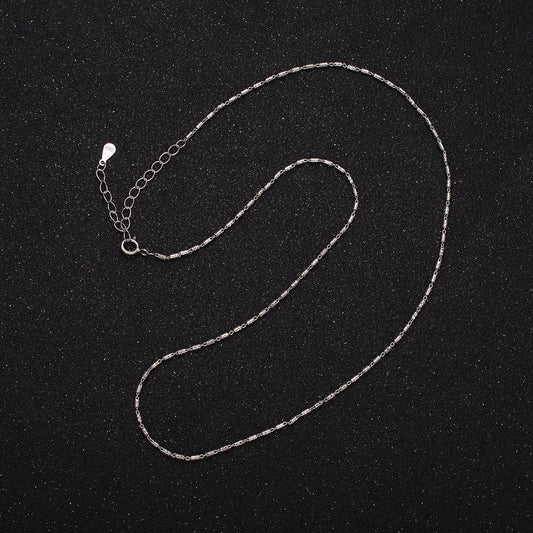 S925 sterling silver 1.3mm dainty tube 15.5 inch chain necklace | wa-1970