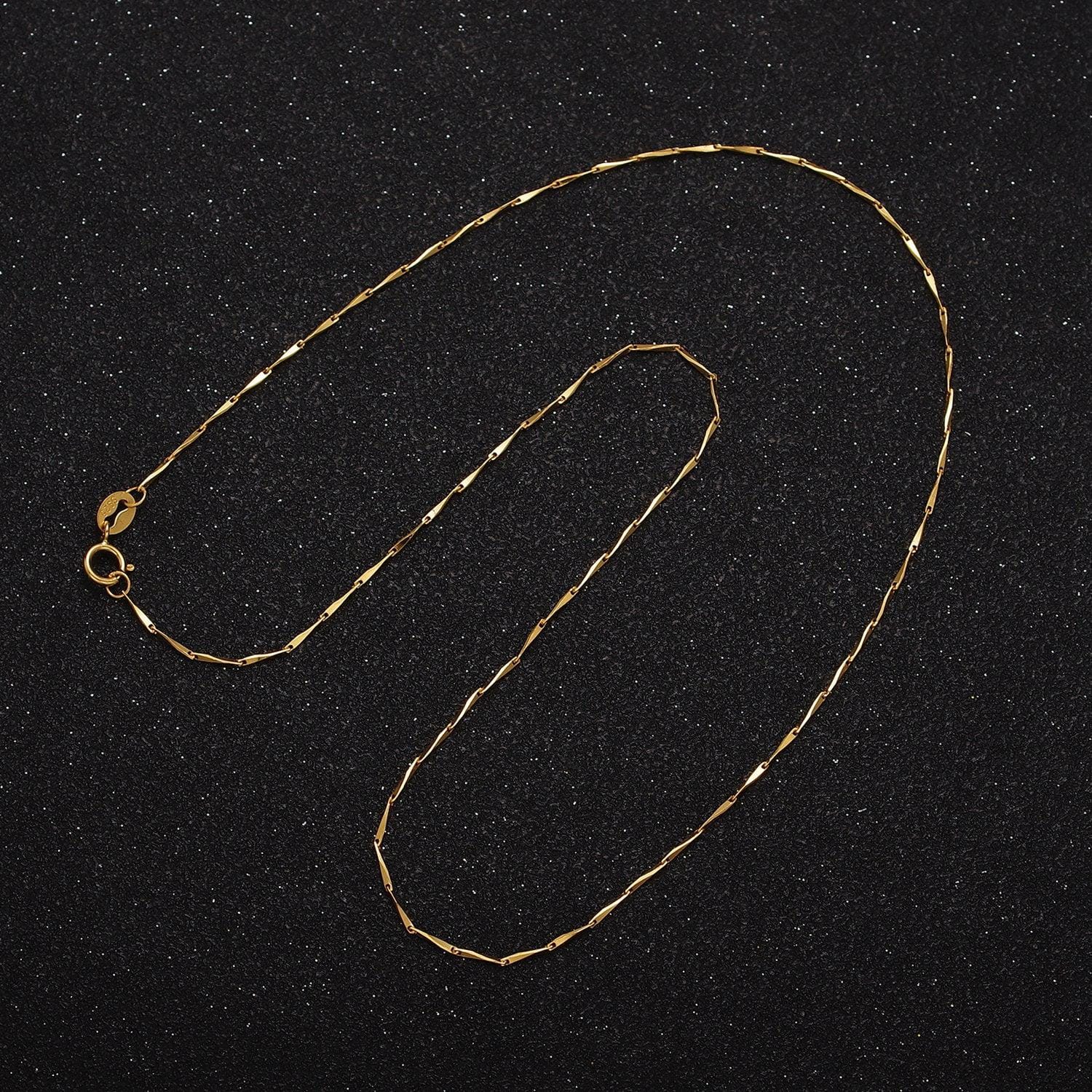 16k gold vermeil s925 sterling silver 1mm dainty horseshoe unique 16 inch chain necklace | wa-1958
